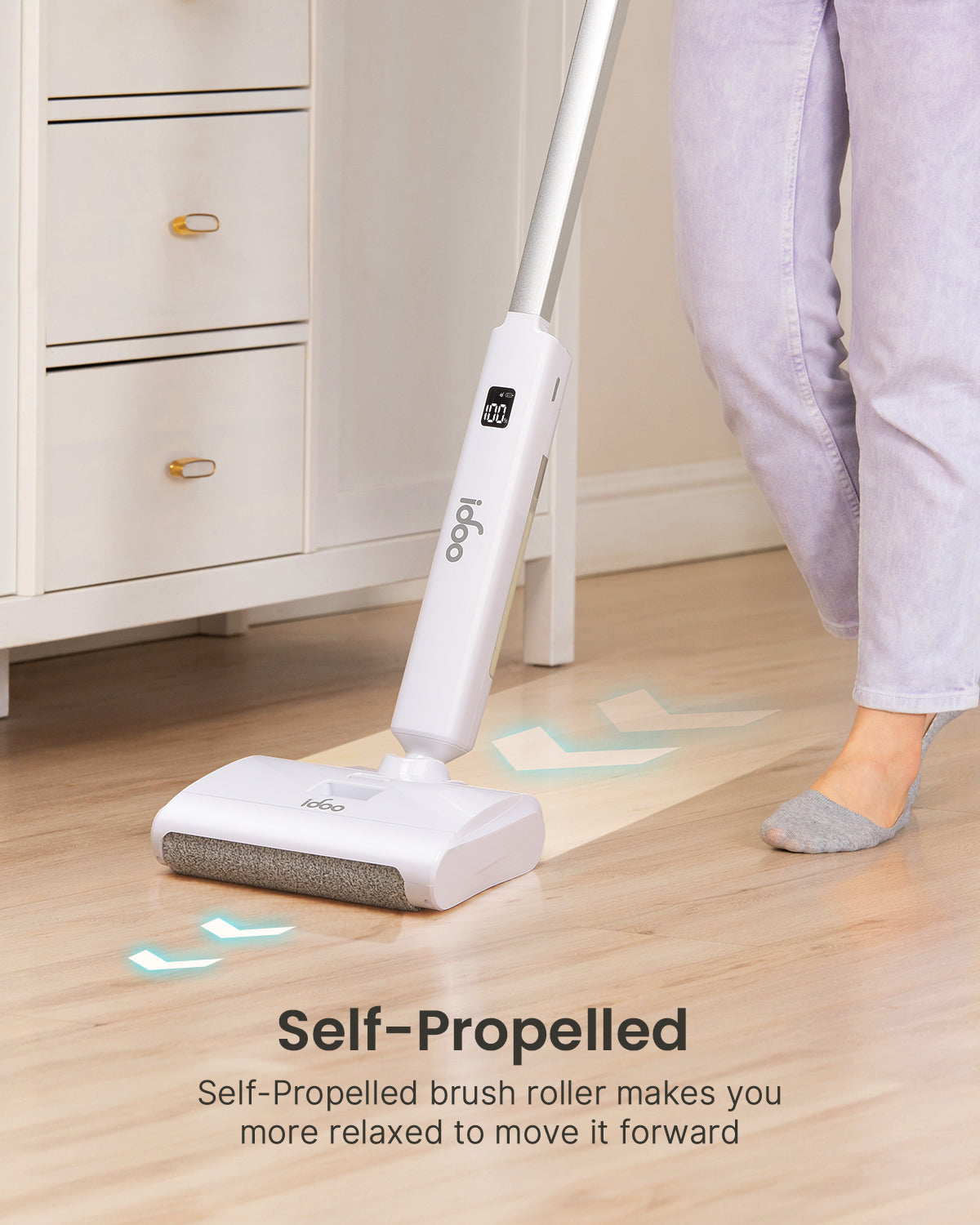 iDOO Electric Mop, Upgraded Wet Dry Cleaner Self Cleaning Cordless Mop Electric Mop