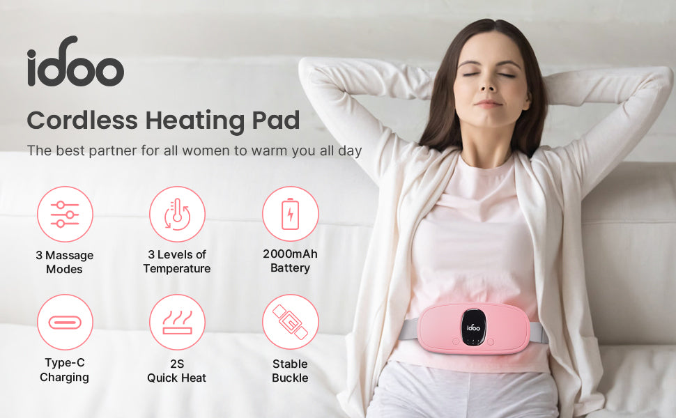 iDOO Heating Pad with Massager, Electric Belly Belt