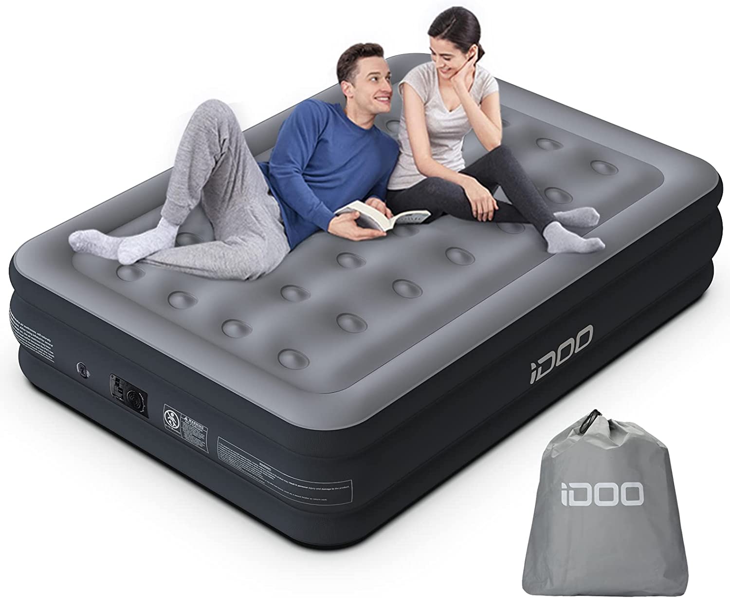iDOO Double size Air Bed, Inflatable bed with Built-in Pump