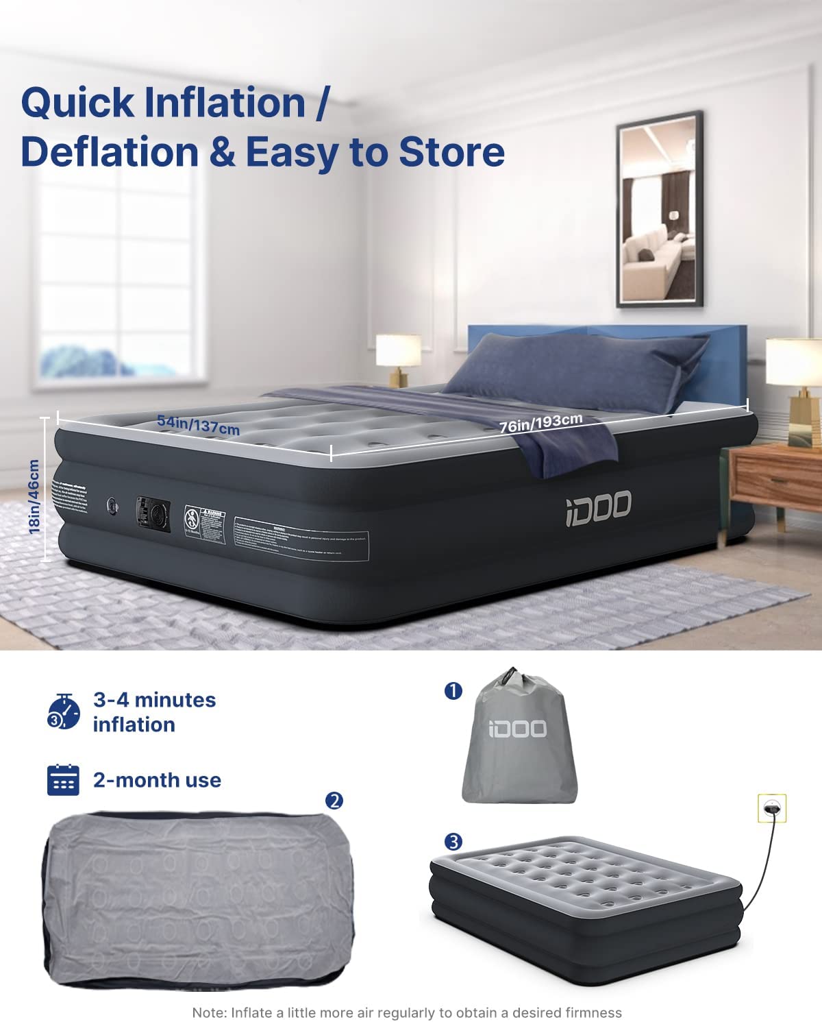 Double size outlet inflatable bed