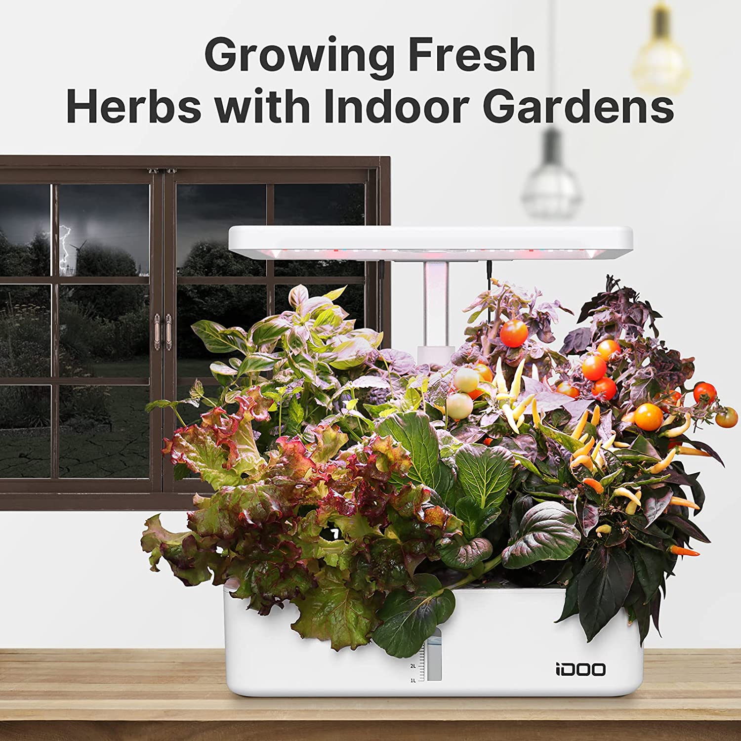 Indoor herb garden with artificial deals light