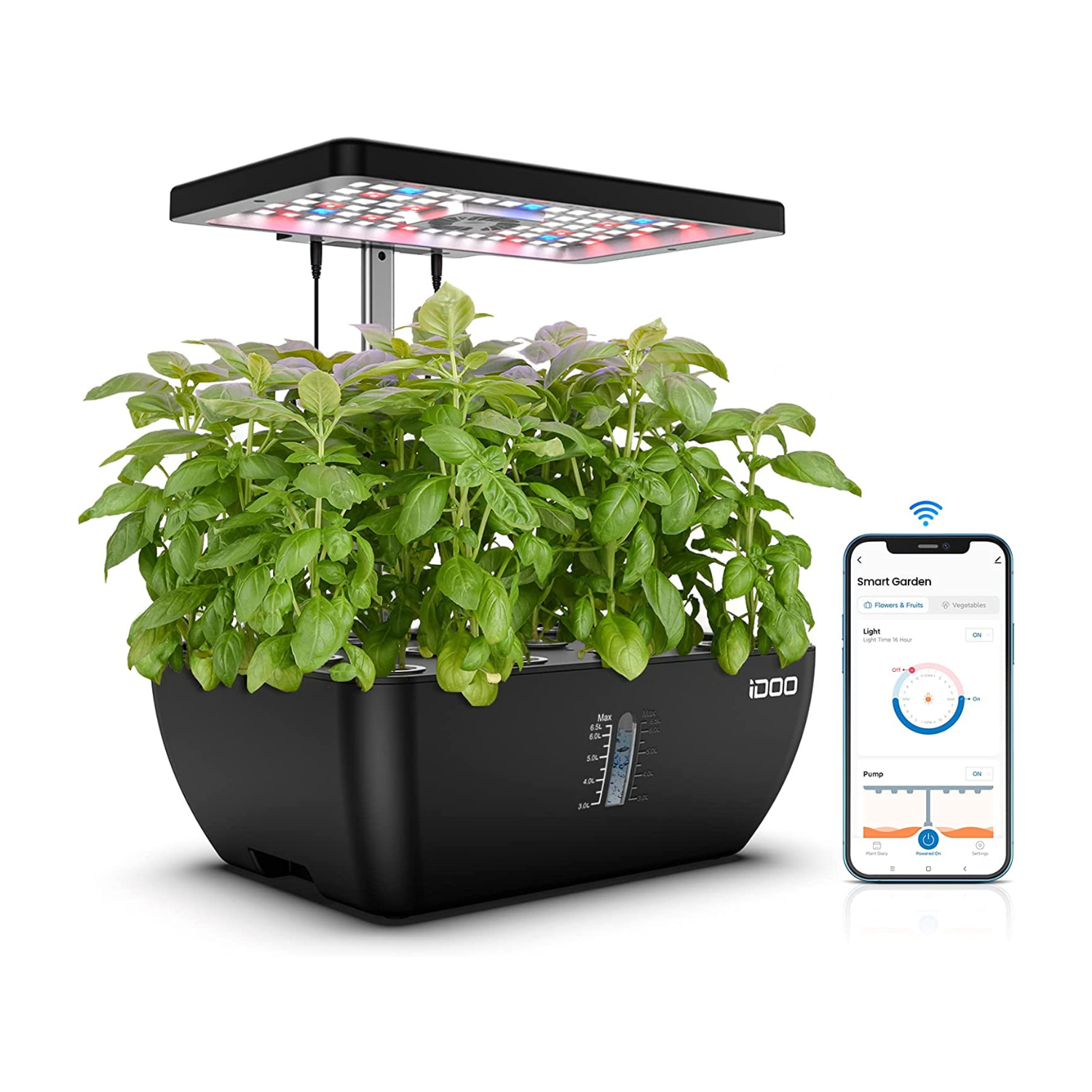 WiFi 12 Pods Hydroponic Growing System with 6.5L Water Tank - Hydroponic Growing System Hydroponic Growing Systems by idoo